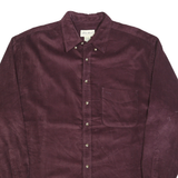 EDDIE BAUER Mens Maroon Plain Cotton Blend Shirt XL Casual Button-Up