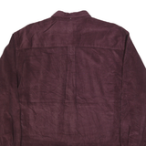 EDDIE BAUER Mens Maroon Plain Cotton Blend Shirt XL Casual Button-Up
