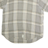 NAUTICA Mens Beige & Cream Check Shirt XL Cotton Short Sleeve Casual Summer