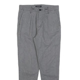 SONNY BONO Womens Cotton Blend Grey Slim Tapered Trousers W30 L28 Formal