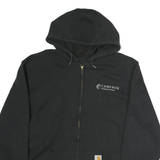 CARHARTT Mens Black Zip Up Hoodie XL Cameron Logo Workwear Zip Hoodie