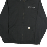 CARHARTT Mens Black Zip Up Hoodie XL Cameron Logo Workwear Zip Hoodie