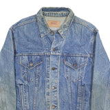 LEVI'S Mens Blue Denim Jacket XL Cotton Button Front Classic Fit Vintage Style