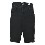 LEVI'S Womens Black Denim Casual Shorts L W30 Classic Fit Button Closure