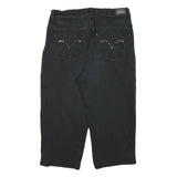 LEVI'S Womens Black Denim Casual Shorts L W30 Classic Fit Button Closure