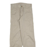 CARHARTT Mens Relaxed Beige Cotton Blend Trousers W28 L32 Zip Casual Workwear