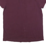 ADIDAS Womens Maroon & White Classic T-Shirt UK 6 Short Sleeve Crew Neck Cotton