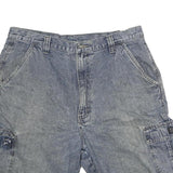 WRANGLER Mens Cotton Blue Cargo Shorts L W36 Casual Utility Faded Denim