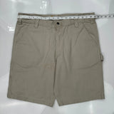 Carhartt Cargo Carpenter Shorts - 38W 10L Khaki Cotton