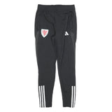 ADIDAS Mens Joggers Black S W26 L28 Slim Tapered Three Stripe Athletic Track