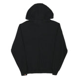 ELLESSE Womens Black Hoodie UK 12 Cotton Blend Classic Logo Pullover
