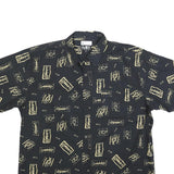 MEL RICHMAN Mens Black & Beige Cotton Blend Shirt 2XL Casual Short Sleeve