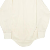 Mens White Plain Polyester Blend Long Sleeve Shirt S Classic Formal Button Down