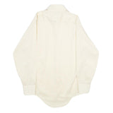 Mens White Plain Polyester Blend Long Sleeve Shirt S Classic Formal Button Down