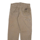 DICKIES Mens Cotton Blend Beige Regular Fit Straight Trousers W34 L32 Workwear