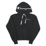 CHAMPION Womens Black Hoodie L Cotton Blend Pullover Drawstring Hood