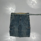 Aeropostale Cargo Shorts - 33W 11L Blue Cotton Blend
