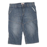 Mens Blue Denim Casual Shorts M W34 Cotton Blend Comfortable Relaxed Fit