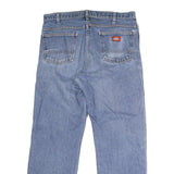 DICKIES Mens Regular Fit Blue Denim Jeans Button W36 L29 Classic Workwear