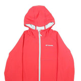 COLUMBIA Womens Red Jacket L Polyester Zip Hooded Casual Outdoor