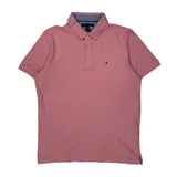Tommy Hilfiger Slim Fit Polo Shirt - Large Pink Cotton