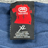 Ecko Unltd Graphic T-Shirt - XL Blue Cotton