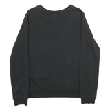 ADIDAS Womens Black Cotton Crew Neck Sweatshirt UK 12 Classic Logo Pullover