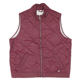DICKIES Womens Maroon Quilted Jacket XL Polyester Blend Zip Pockets Casual
