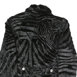 BARONIA Womens Black Polyester Blend Button Jacket M Textured Faux Fur