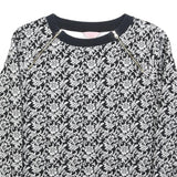 TED BAKER Womens Black & White Floral Print Crew Neck M Cotton Blend Sweatshirt