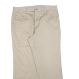 DOCKERS Mens Cotton Blend Beige Regular Fit Straight Leg Trousers W36 L30 Casual