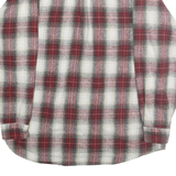 FIELD & STREAM Mens Red & White Plaid Shirt M Cotton Long Sleeve Casual Button