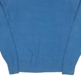 TOMMY HILFIGER Mens Blue Plain Crew Neck Basic Knit Jumper M Cotton Blend Casual