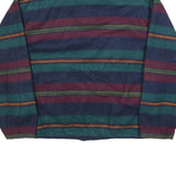 PURE WATER Mens Navy & Burgundy Striped Pullover Jumper Crew Neck Basic Knit L
