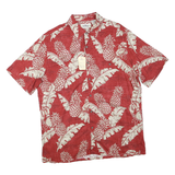 CAMPIA Mens Red & Cream Pineapple Print Cotton Blend Shirt L Casual Summer