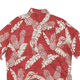 CAMPIA Mens Red & Cream Pineapple Print Cotton Blend Shirt L Casual Summer