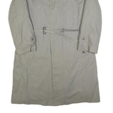 BUGATTI Mens Light Grey Cotton Blend Trench Jacket L Button Closure Classic Fit