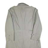 BUGATTI Mens Light Grey Cotton Blend Trench Jacket L Button Closure Classic Fit