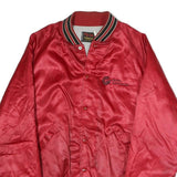 PLA-JACK Mens Red Bomber Jacket XL Polyester Plain Button Closure
