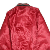 PLA-JACK Mens Red Bomber Jacket XL Polyester Plain Button Closure