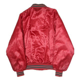 PLA-JACK Mens Red Bomber Jacket XL Polyester Plain Button Closure