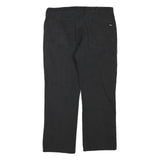 DICKIES Mens Black Cotton Blend Regular Straight Trousers W38 L27 Workwear Zip