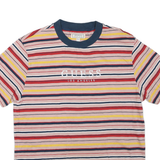 GUESS Mens Red & Yellow Striped Graphic T-Shirt M Short Sleeve Crew Neck Casual