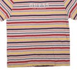 GUESS Mens Red & Yellow Striped Graphic T-Shirt M Short Sleeve Crew Neck Casual