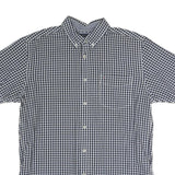 TOMMY HILFIGER Mens Blue & White Check Shirt L Cotton Blend Button Down Casual