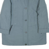 Womens Blue Button Jacket UK 16 Polyester Blend Plain Classic Fit Casual