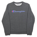 CHAMPION Boys Grey Crew Neck L Cotton Blend Pullover Sweatshirt