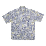 ARTHOUSE Mens Blue & Beige Pattern Cotton Shirt M Beach Holiday Casual