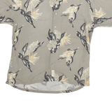 NAUTICA Mens Beige & Cream Floral Linen Blend Shirt S Summer Holiday Casual