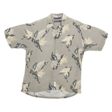 NAUTICA Mens Beige & Cream Floral Linen Blend Shirt S Summer Holiday Casual
